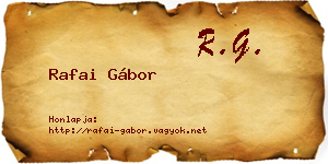 Rafai Gábor névjegykártya